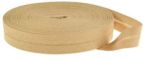 25m Baumwoll-Schrägband uni 20mm breit gefalzt Einfassband 50 Farben wählbar
