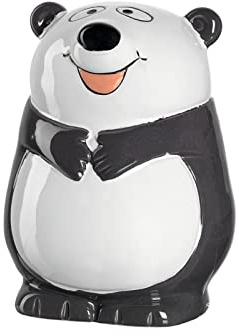 LEONARDO HOME Bambini Panda Spardose, Keramik Sparschwein mit Schlüssel, Geschenk für Kinder Jungen Mädchen, 12,2 cm, schwarz weiß bunt, 039197 | Geschenk für Kinder Jungen Mädchen, 12,2 cm, schwarz weiß bunt 039197