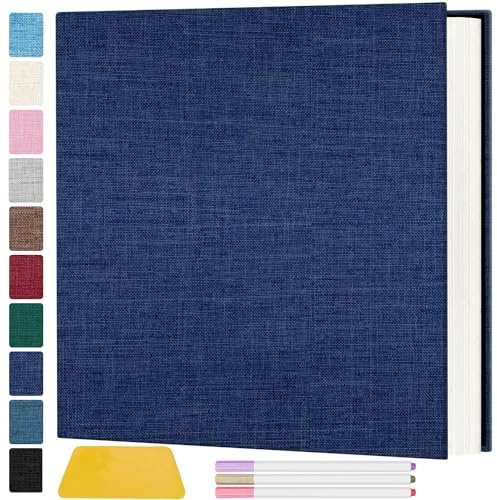 Zesthouse Photo Album Self Adhesive Pages, 60 Pages Magnetic Scrapbook Albums with Sticky Page, Photos Album Holds 8x10 & 5X7 & 4x6 & 6x8 & 3x5, Large Picture Book Ideal Gift for Family Wedding Baby