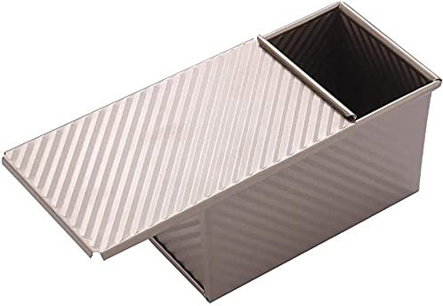 Loaf Tin Cover Bread Toast Mold Corrugated loaf Pan lid 450g Dough Non Stick Gold Alluminum Alloy