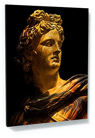 Apollo Canvas Art Leinwandbild, Motiv: griechischer Gott Belvedere, Statue Antiquität, Olympus, Heimdekoration, Poster, Gemälde, XL, 91,4 x 121,9 cm, Sense Leinwand