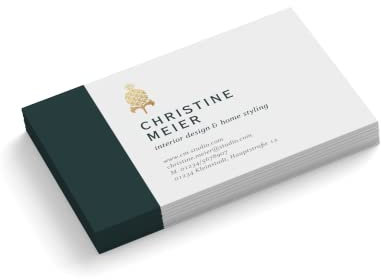 Visitenkarten | 350 g Qualitätsdruck | 1-seitig | Text + Farbe sofort anpassen | 85 x 55 mm | sofort gestalten | Interior Design | hochwertig (Grün, 250 Stück)