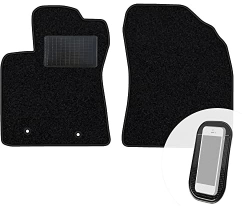 moto-MOLTICO Vorne Fußmatten Auto Velours Autoteppiche Schwarz Automatten Set 2-teilig passend für Toyota Avensis III 2009-2018