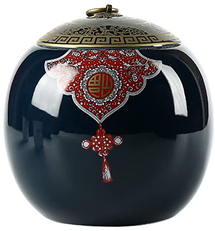 Uziqueif Kleine Urne - Keramik Urne - Menschenurne - Tierurne, Elegantes Design Geeignet für Menschen oder Tiere, Menschen Urne Hunde Urne Katzen Urne, 1845 ml,Dark Blue