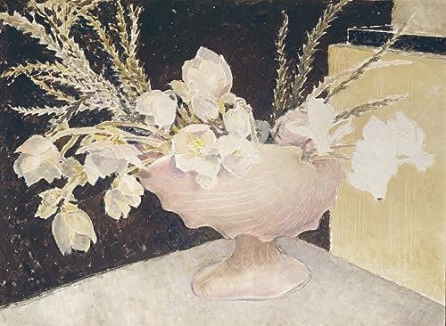 EfeMir Leinwanddrucke Malerei Drucken Ölgemälde Bekannt Alpenveilchen und Weihnachtsrosen von Glyn Philpot für Wanddekoration 60x90cm