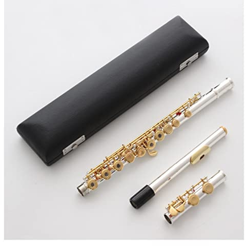 Flöteninstrument Versilberte Flöte, Vergoldete Lippenplatte, Goldene Tasten, 17 Offene Löcher, C-Ton, Flöte, Flöten, Holzblasinstrument Professionelles Querflöten