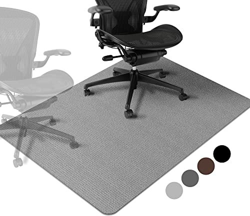 Schreibtischstuhl Unterlage | 140x90cm Bürostuhlmatte/Unterlage für Stühle | Kratzfest Bodenmatte Stuhlunterlage | Bodenschutzmatte für Laminat, Parkett und Hartböden Hellgrau