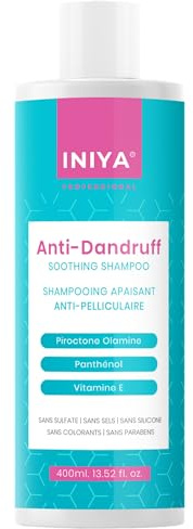 Shampooing Anti-Pelliculaire Iniya Anti-Dandruff Shampoo 400ml | Shampooing Sans Sulfate | Shampooing Apaisant | Marque Française