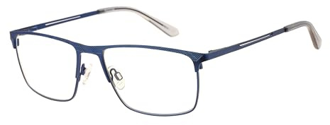 DAKOTA Quadratisch Metall Brillen in Navy für Herren, Brille mit Sehstärke, optional mit Sonnenbrillen tönung oder Blaulichtfilter (Modell DKO-AOM 08-206)