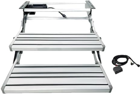 Trittstufe Wohnmobil,Aluminium Ausziehbare Herunterklappbare Trittstufe,Elektrische Doppelschicht Trittstufe Tritt Einstieg,Door control
