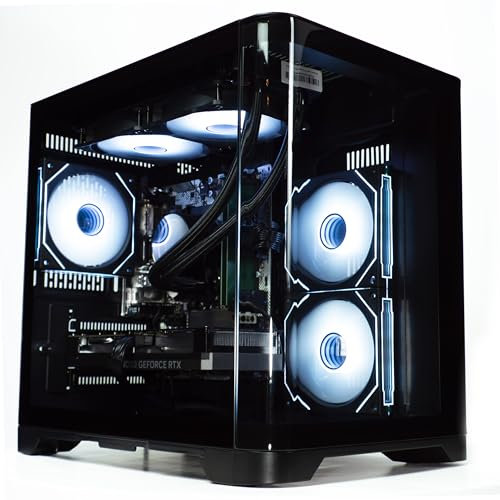 ionz Gaming PC - Curved Desktop Computer, Ryzen 5 5600, NVIDIA RTX 5060,16GB RAM 1TB SSD, 240mm AIO Liquid Cooling, Windows 11, 650W 80+ PSU, WiFi, Flow Mini, Black