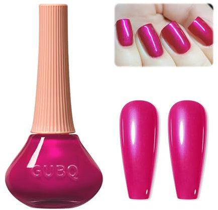 Hot Pink Nail Polish - Bright Pink Nail Polish - Air Quick Dry High Glossy Pearl Nail Varnish - Smooth Pink Nail Varnish - Rose Fuchsia Nail Paint For Women Manicure at Home