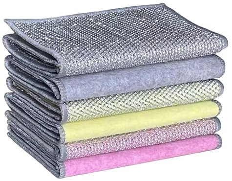 Lot de 30 chiffons à vaisselle double couche anti-rayures, chiffons de nettoyage multi-usages, 3 couleurs