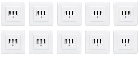 Rutenbeck 10 x Unterputz TAE-Anschlussdose/Telefondose NFN für 1x Telefon + 2X Nebenstellen (Fax, AB, Modem) 3x6 polig 6 Schraubkontakte reinweiß 10210204