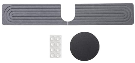 DimyFew Tapis pour robinet de cuisine, bac d'égouttage avec surface absorbante, Gris 60x10cm