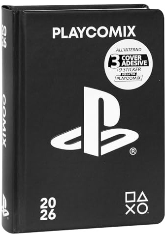COMIX Playstation - Tageskalender 16 Monate 2025-2026, mit festem Einband, 592 Seiten mit Aufklebern und exklusiven Inhalten, Playstation, ideal für mittlere oder höhere Schulen, 12 x 16,5 cm