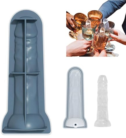 Novelty Adult Prank Ice Cube Mold, Large Cube Trays Silicone Ice Ball Maker with Lid, Reusable Silicone Make Ice Blocks and Funny Ice Coffee Cubes Tray