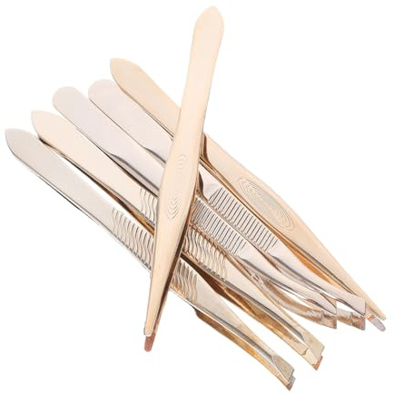 Homoyoyo 6 Piezas Pinzas para Pestañas de Acero Inoxidable Aplicador de Pestañas Postizas Recto Oblicuo Curvo con Mango Ergonómico Herramienta Versátil para Cejas y Extensiones