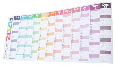 Parliky Calendario Anual de Pared Planificador Gigante Mensual de Papel Grueso Diseño Elegante para Oficina Hogar Escuela Seguimiento Completo