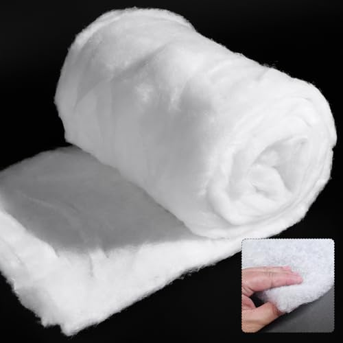 Nuyoah Polsterwatte Volumenvlies 200g/m² Polstervlies Meterware 1.5x3m 30mm 100% Polyester Waschbar Bügelbar Patchworkvlies Vlieswatte Polsterung Watte als Füllung Vlies Keine Klebeschicht