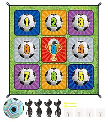 Football Toss Game,Interactive Toy for Kids with Flannel Mat and Goals – Football Launch Party Game – for Garden Living Room Camping Yard