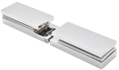 tooloflife Frameless Shower Door Hinges, 180 Degree Glass-to-Glass Shower Door Hinges for 6-12 mm Stainless Steel Bathroom Door Hinge, Polished