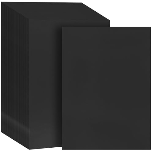 YIXNSW 100 Stück Bastelkarton A3 Schwarz 300g/m², Tonpapier Fotokarton Tonkarton für DIY, Einladungen, Postkarten