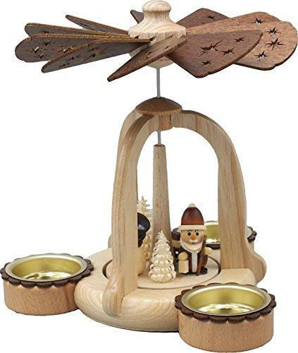 Rudolphs-schatzkiste Pyramide Père Noël 17cm Neuf Erzgebirge Pyramide de Bougies Pyramide