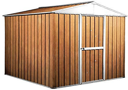 Box in Acciaio Zincato Casetta da Giardino in Lamiera 2.76 x 2.60 m x h2.12 m - 110 kg – 7.2 Metri Quadri (LEGNO)