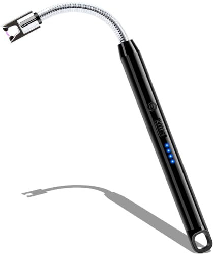 Stocking Stuffers Gifts for women: Electric Candle Lighter Long Reach Rechargeable USB C Lighters Electronic Arc Plasma Lighter with Long Flexible Neck for Scented Candles, BBQ, Camping, Grill