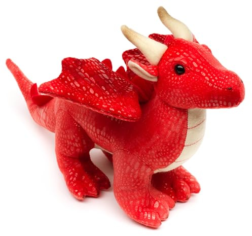 Uni-Toys - Drake röd – 26 cm (längd) – plyschfabeldjur – plyschdjur, gosedjur