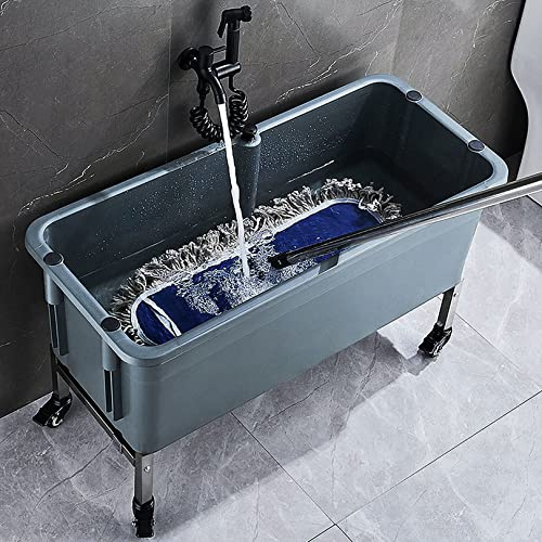 Fregadero de servicio para trapeador, fregadero utilitario de balde para trapeador con grifo multifuncional, fregaderos independientes para estación de lavado con rodillo