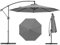 COSTWAY 3M Cantilever Garden Parasol, Hanging Offset Umbrella with Infinite Tilt, 360° Rotation and Crank Handle, Outdoor Water-proof Canopy Sunshade Shelter for Patio Balcony (Grey)