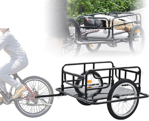 Remorque de vélo – Capacité de charge de 60 kg, design pliable, attelage universel pour un transport pratique