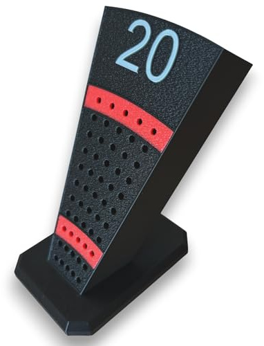 Premium Dart Pfeil Halterung für 12 Pfeile – 3D-Design im Original Dartscheiben-Segment 20 mit Doppel-20 & Trippel-20 – stabile Dartständer Aufbewahrung für Steel Darts & Softdarts – stilvolle Display