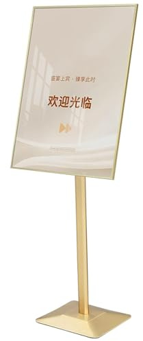 Supporto For Cartelloni Con Piedistallo Resistente For Eventi, Espositore Regolabile Con Base Stabile, For Matrimoni E Pubblicità Aziendale, Esposizione Di Informazioni Espositive(Gold,60x80cm)
