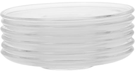CORHAD Set da 6 Piattini da Tè Design Semplice e Delicato Rotondi in Vetro Trasparente Resistenti e Pratici per Sale da Tè Riutilizzabile