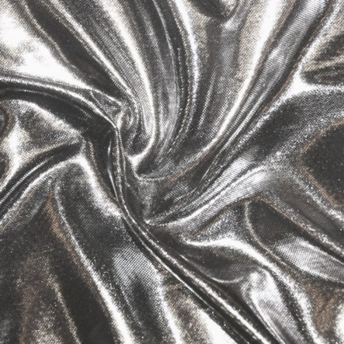 Glanz Jersey Stoff Breite 150cm Silber Meterware