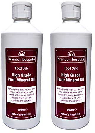 Brandon Bespoke Pure Mineral Oil 1 Litre - Food Safe Chopping Board Oil | Ideal for Wood, Slate and Stone