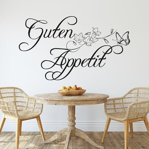 GRAZDesign Wandtattoo Küche Guten Appetit | Küchenaufkleber selbstklebend - 70x40cm / 071 grau