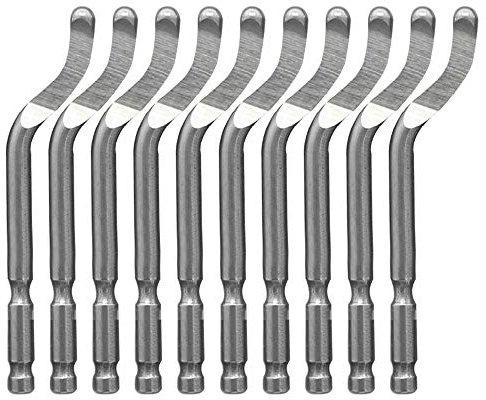 JJDD - Set di 10 lame in acciaio super rapido per sbavatura BS1018 per alluminio, plastica, legno, rame