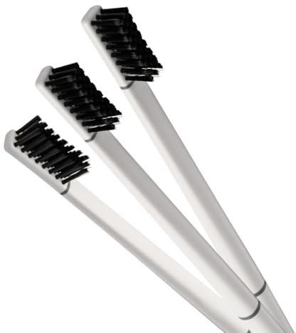 PIUMA Zahnbürste Weich Erwachsene Weiß – Manuelle Handzahnbürste 3er-Set Nachfüllpack, Reise-Zahnbürste mit Weichen Tynex-Borsten, Patentiertes Italienisches Design für Sanfte Tiefenreinigung