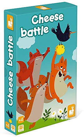 Janod - Cheese Battle - Gesellschaftsspiel für Kinder - Geschicklichkeitsspiel Farbe auf Wasserbasis - FSC-zertifiziert - Ab 4 Jahren, J02636