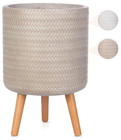 IDEALIST Plant Pots 26cm Indoor Plant Pot, Beige Reinforced Stone, 15L