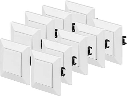 POPP® Mecanismos Interruptor Cruzamiento Empotrable SERIE ENKEL con Marco 82 * 82MM, 10A 250V IP20, con Bornas Automáticas (10, Blanco-cruzados)