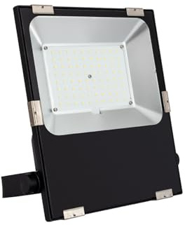 LEDKIA LIGHTING Foco Proyector LED 60W 120 lm/W IP65 HE Slim PRO Asimétrico 70ºx155º Regulable TRIAC para Jardín, Terraza, Patio, 3000K Asimétrica 70ºx155º Blanco Cálido
