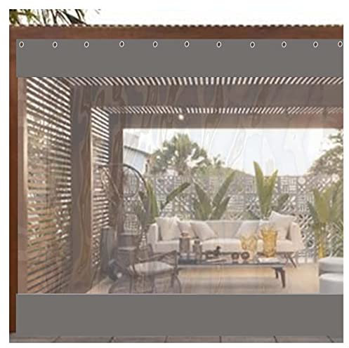 STRMAX Abdeckplane Holz,Wasserdichter Vorhang for Den Außenbereich, Transparente Kunststoffplane Mit Ösen, Strapazierfähige, wasserdichte PVC-Plane for Pergola, Terrasse, Zeltseitenvorhänge (Color :