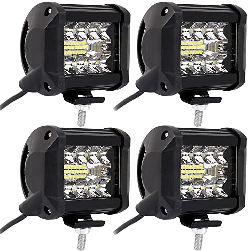4 PCS Faro da Lavoro LED 200W 6000K Proiettore LED per Auto 12V Impermeabile IP68 Proiettore Spot Flood Faro da Lavoro per Auto, Camion, SUV, Trattore, ATV, Moto, Barca (4 pezzi)