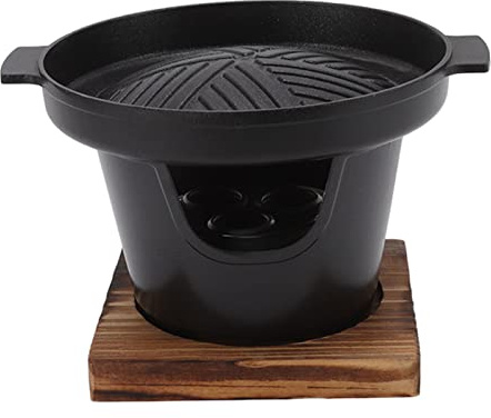 Tissting Parrilla De Barbacoa Portátil, Mini Parrilla De Barbacoa A Prueba De Palos Parrilla De Barbacoa De Mesa Portátil Sin Humo, Parrilla De Barbacoa Coreana para El Hogar(6.5 Inch)