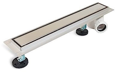 BALNEO Canalina per Doccia, Canaletta di Scarico 70cm in Acciaio Inox, con Sifone Laterale, Set Completo, Scarico Doccia su Entrambi i Lati con Pannello o Sottopiastra, Scarico Laterale 2in1